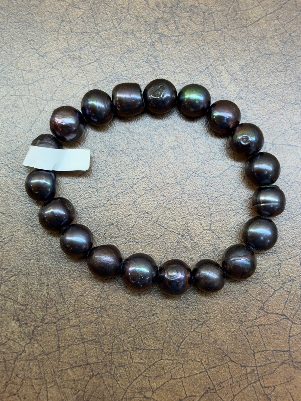 Black Freshwater Pearl Stretch Bracelet